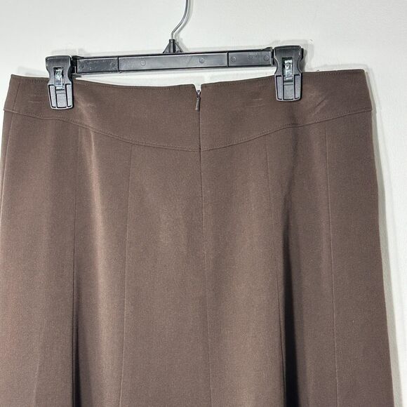 Apt 9 Stretch Skirt Women's Sz 12 Brown A-line Flare Zip Polyester Lined Career - Picture 2 of 10